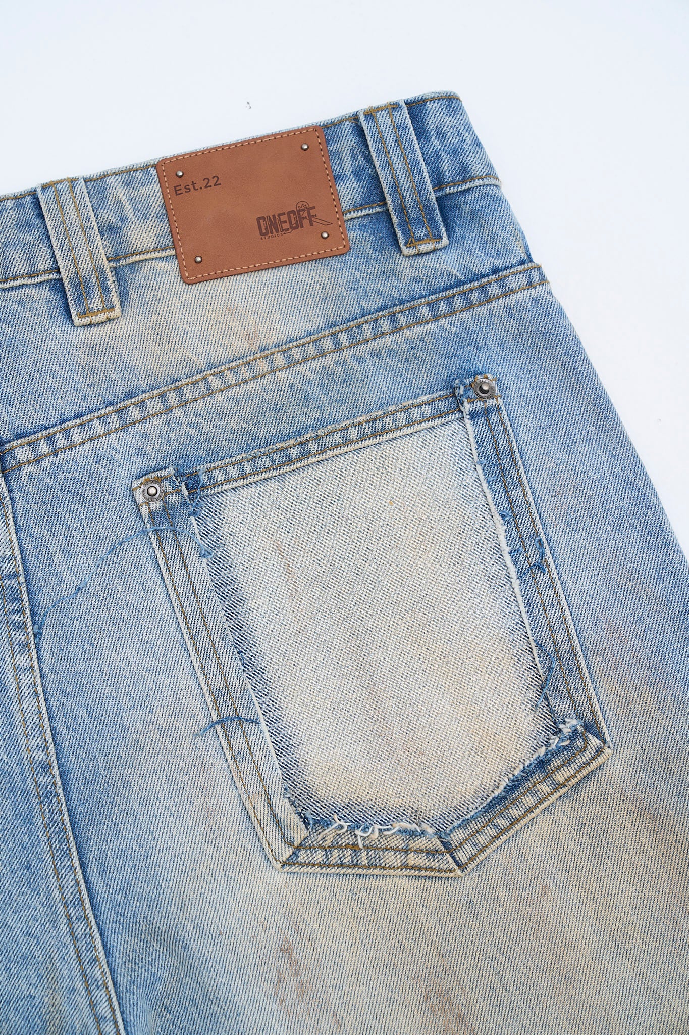 Hand-finished- Dirty Mosaic Denim