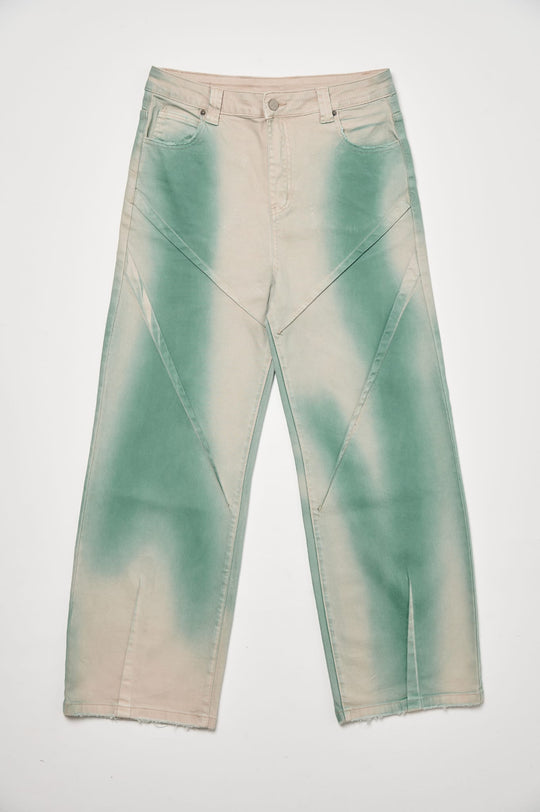 SPRAY WASHED DENIM ( CAMO GREEN)