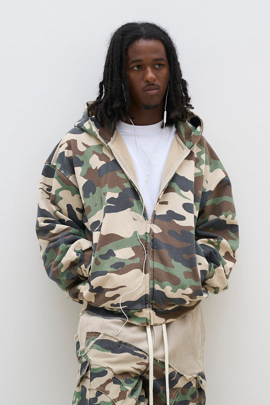 WASHED ZIP ( CAMO )