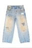 Hand-finished- Dirty Mosaic Denim